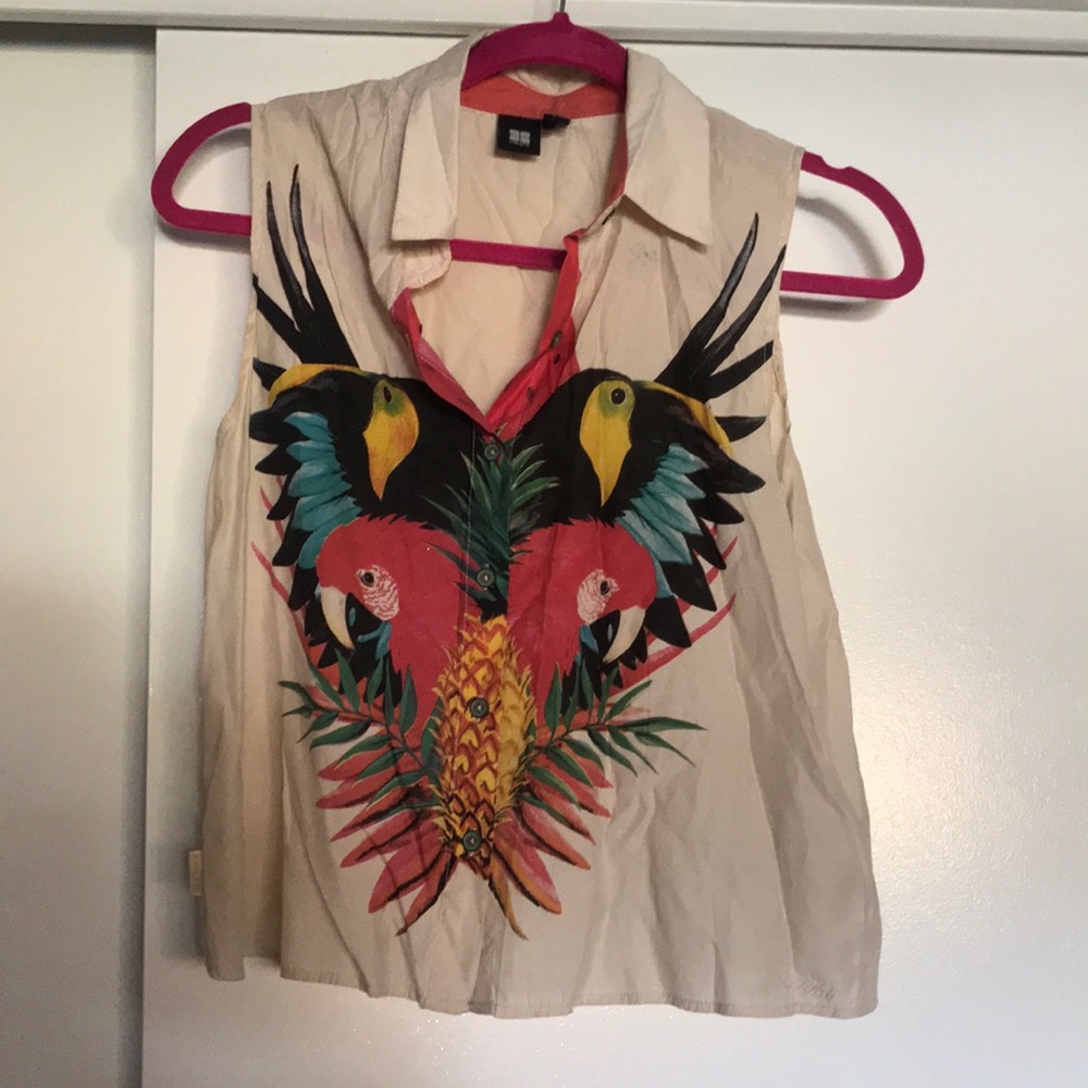 Insight Soft Silk Type Button Up Tank - image 2